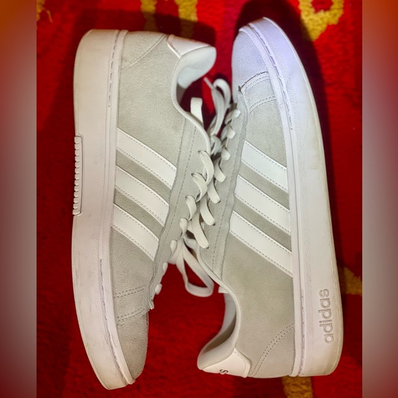 Adidas Grand Court Alpha Sneaker | Grey Suede/White-Iconic 3 Stripe detail VNDS - Picture 5 of 7